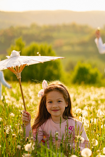 Little girl in meadow