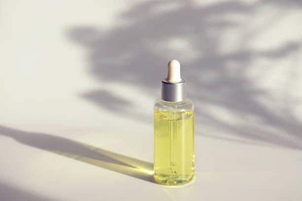 istock Podium with mock up product presentation Scene with bottle shadow on a white 1397690799