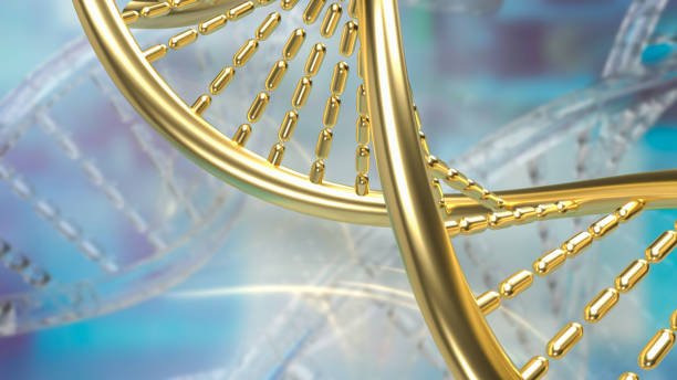 istock The gold dna on sci background  for medical or education concept 3d rendering 1397690838