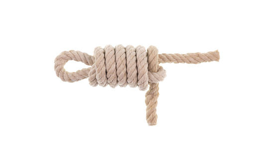 rope marine knot isolated on white background