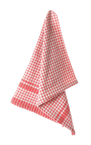 istock Clean kitchen towel hanging on white background 1397691333