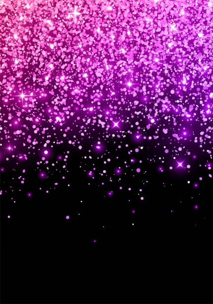 ilustrações, clipart, desenhos animados e ícones de rosa violeta brilhante espalhou panfleto de glitter. vetor - backgrounds black glitter multi colored