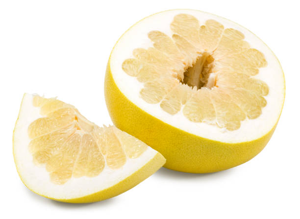 istock Pomelo fruit with slices isolated on white background. Clipping path and full depth of field 1397693679
