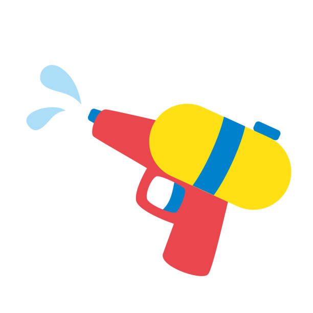 ilustraciones, imágenes clip art, dibujos animados e iconos de stock de pistola de agua - toy gun