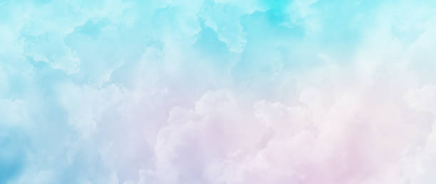 istock Beautiful Fluffy Smoke Or Cloud Texture Multicolored Light TurquoiseBanner Background Wallpaper Festivity 1397697063