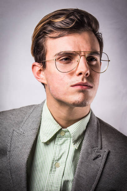 istock Stylish guy elegantly dressed with glasses. Fashion advertising style. 1397698578