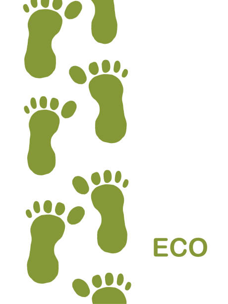 istock Traces from the legs. Feet prints in eco-concept. 1397702107