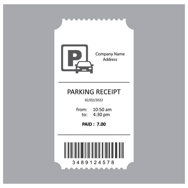 Parking receipt template, icon, vector. Parking receipt template, icon, vector. traffic ticket stock illustrations