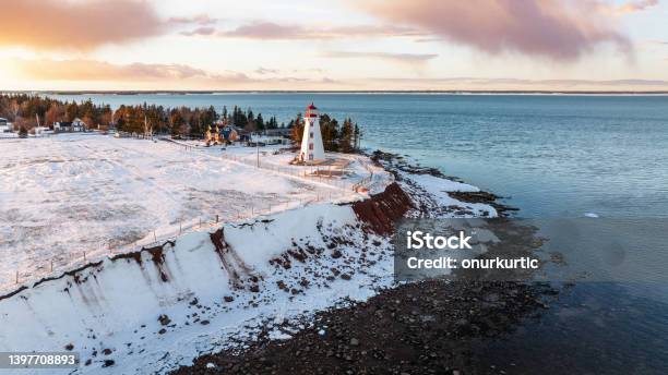 Panmure Island Lighthouse Stock Photo - Download Image Now - Prince Edward Island, Winter, Canada