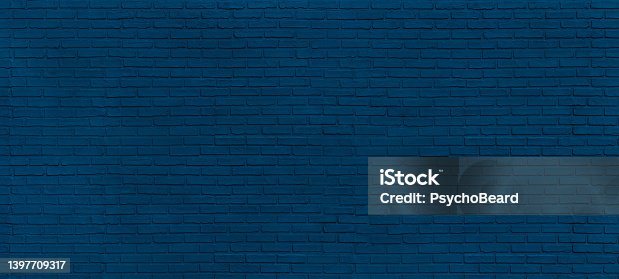 istock panoramic brick wall painted blue 1397709317