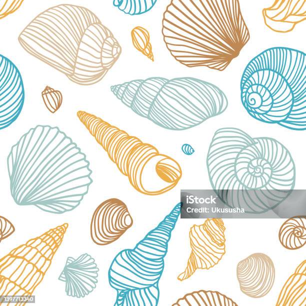 Le Shell Patterns Seamless Pattern Of Shells Stock Illustration - Download Image Now ...