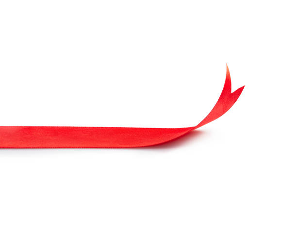 istock Red ribbon isolated on white background 1397716096