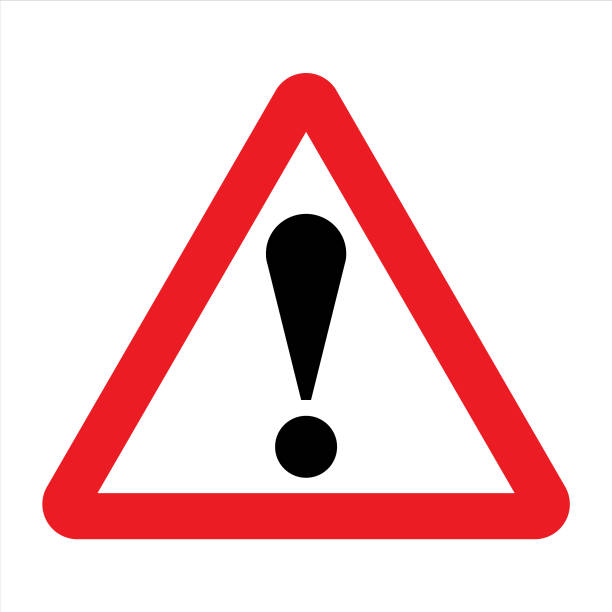 Other danger traffic sign. Other danger traffic sign. Illustration of red triangle warning road sign with exclamation mark inside. Caution icon vector design template isolated on white background. Attention. Danger zone. hazard sign stock illustrations