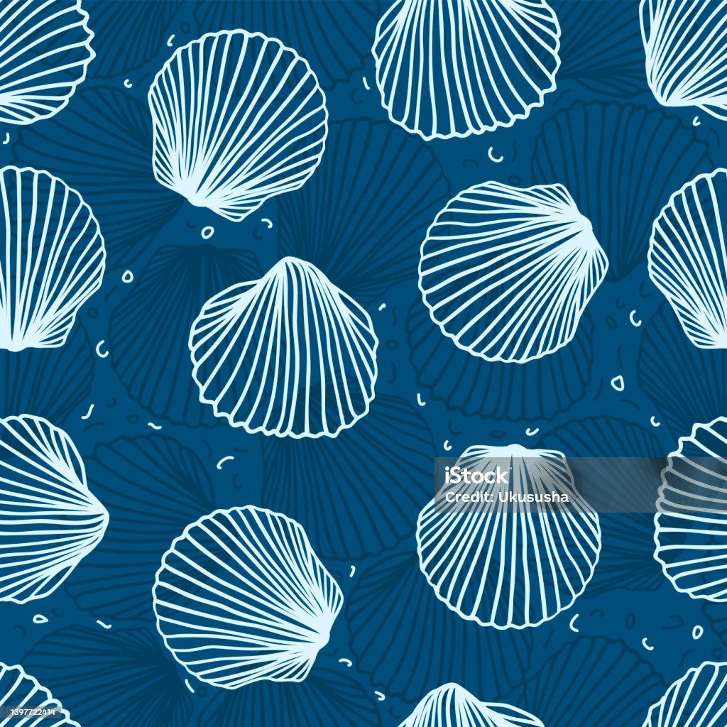 Linear Shells Seamless Pattern Of Linear Shells Stock Illustration - Download Image ...