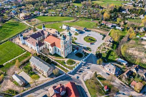 Sejny city center aerial landscape