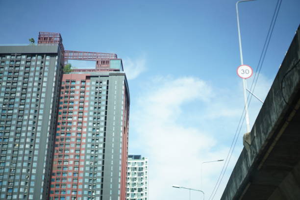 istock Highway and Skyline buildings with 30 km speed limit 1397723563