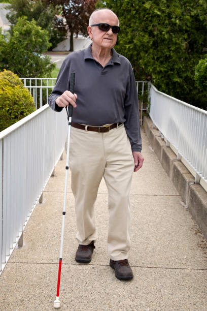 istock Blind man walking up ramp 1397723746