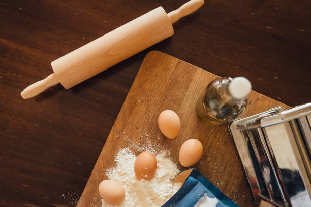 istock Ingredients for italian pasta preparation 1397728175