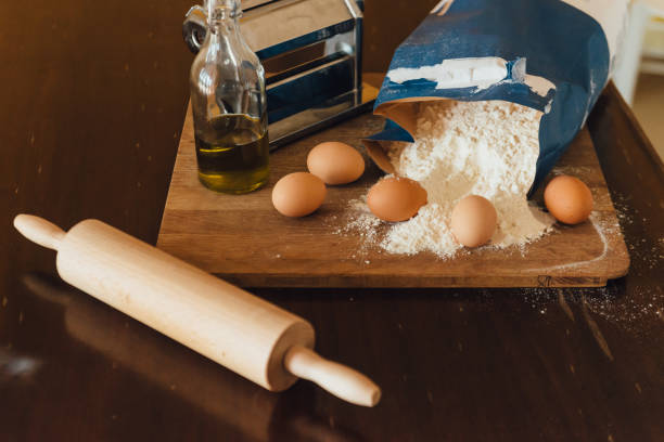istock Ingredients for italian pasta preparation 1397728208