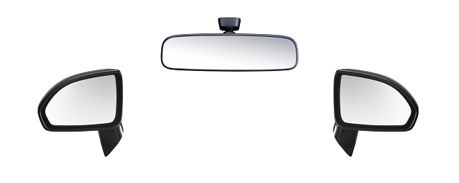 set of car mirrors. on white background