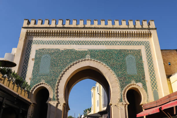 Blue Gate, Bab Bou Jeloud in Fez, Morocco Blue Gate, Bab Bou Jeloud in Fez City, Morocco bab boujeloud stock pictures, royalty-free photos & images