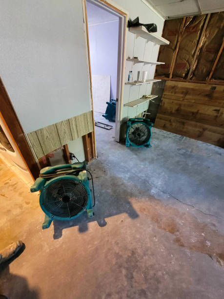 Restoration Air Movers Drying out Home Two large air movers drying out the framing of a home after a water loss. floor fan stock pictures, royalty-free photos & images