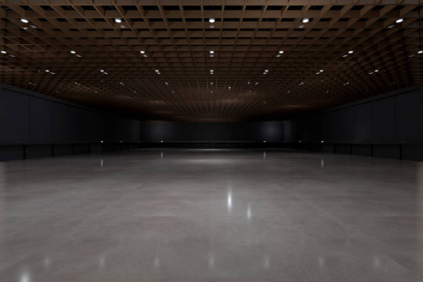 istock Empty hall exhibition centre.The backdrop for exhibition stands, booth,market,trade show.Conversation for activity,meeting.Arena for entertainment,event,sports.Indoor for Factory,showroom.3d render. 1397732949