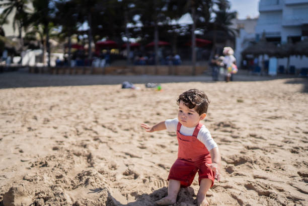 Little boy having fun at the beach