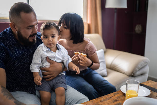istock Father and kids having breakfast at home 1397738354