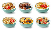 bowls of breakfast cereal balls