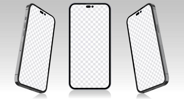 Smartphone blank screen, phone mockup. Template for infographics or presentation UI design interface Smartphone blank screen, phone mockup. Template for infographics or presentation UI design interface. iphone stock illustrations