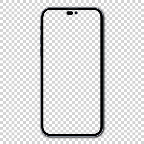 smartphone leeren bildschirm, telefon-mockup. vorlage für infografiken oder präsentations-ui-design-schnittstelle - vorlagen stock-grafiken, -clipart, -cartoons und -symbole