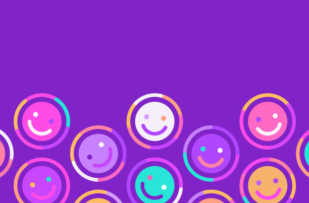 Happy Smile Background Happy people emoticon smiling smiles feedback review background. optimism background stock illustrations