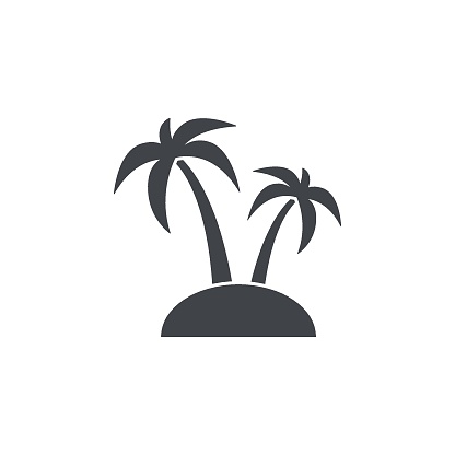 Palm trees icon. Tropical nature simple illustration. Summer holiday symbol.