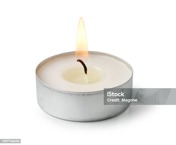 Tea Light Candle Stock Photo - Download Image Now - Candle, Cut Out, Tea Light