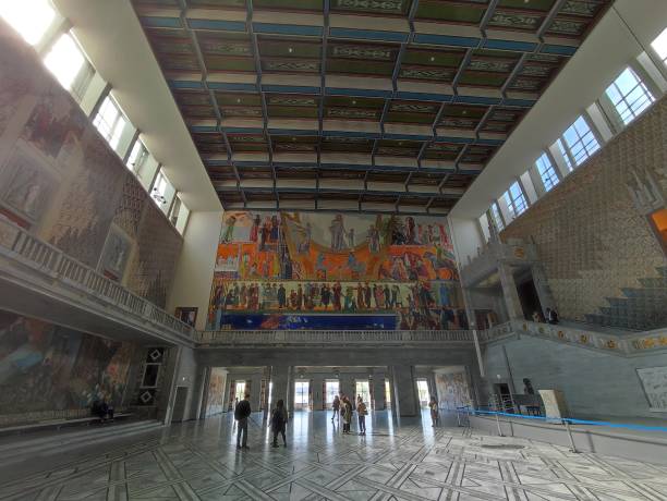 Oslo, Norway - 30 April 2022: The Main Hall Inside city hall
