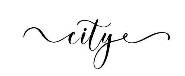 istock City calligraphy inscription. Hand lettering phrase for package design, card, banner, photo overlay, logo. 1397752406
