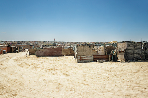 street in the slums ghetto of Swakopmund, Namibia, Africa