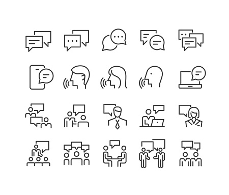 Editable Stroke - Speaking - Line Icons