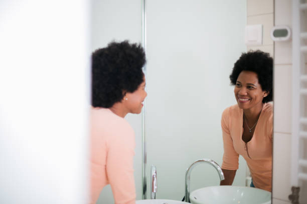 istock Middle aged woman in the bathroom 1397757578