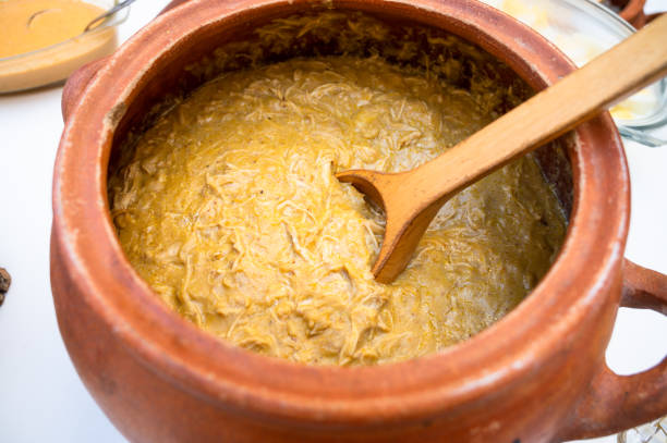 Aji de gallina, typical dish from Peru. stock photo