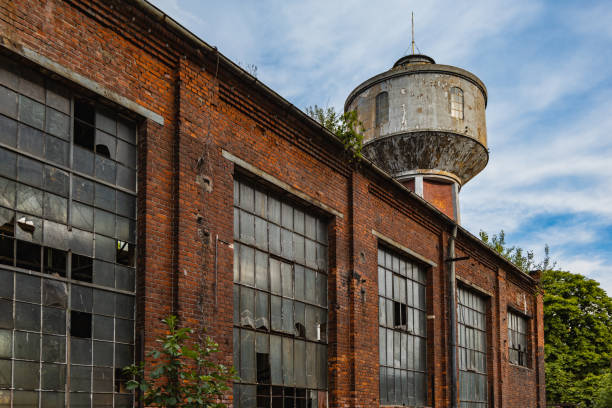 istock Outdoor view to square and old construction on old boiler building 1397758818