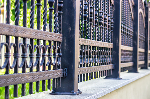 Black Wrought Fence. Iron fence