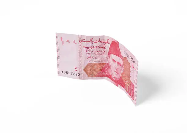 Photo of Pakistani Currency - One Hundred Rupees isolated white background Rs.100