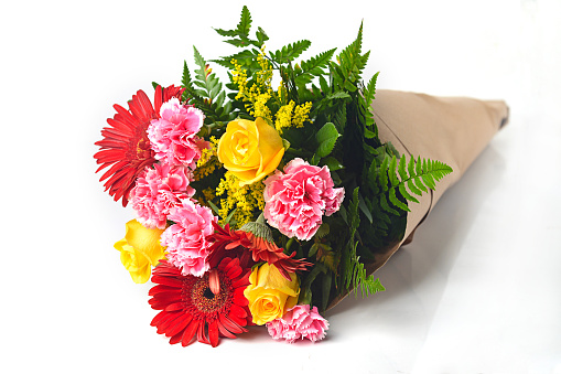 Beautiful flower bouquet with zinnia and dahlia bloom