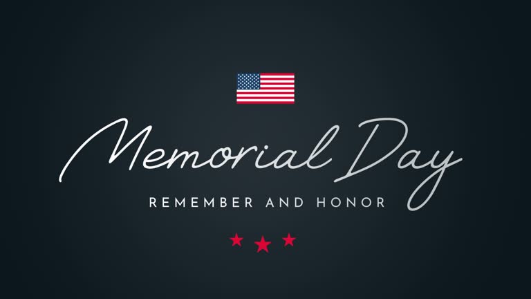 Memorial Day background animation. Remember and honor. 4k animation