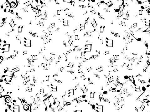 overlay white background musical notes signs