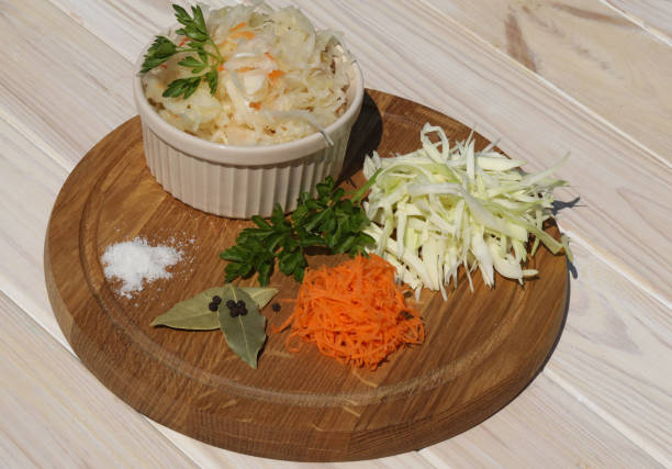 istock Sauerkraut on wooden background 1397773834