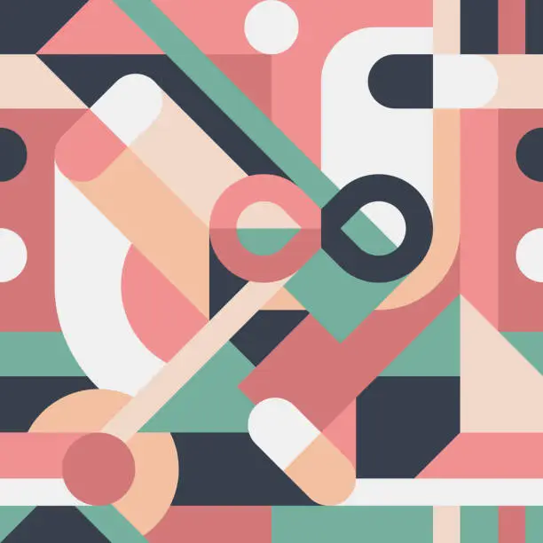 Vector illustration of Abstract geometric seamless pattern with tablets and pills