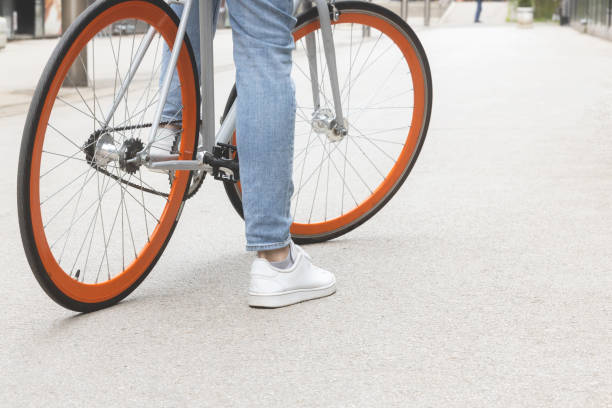 istock Riding a bicycle down the street 1397780149